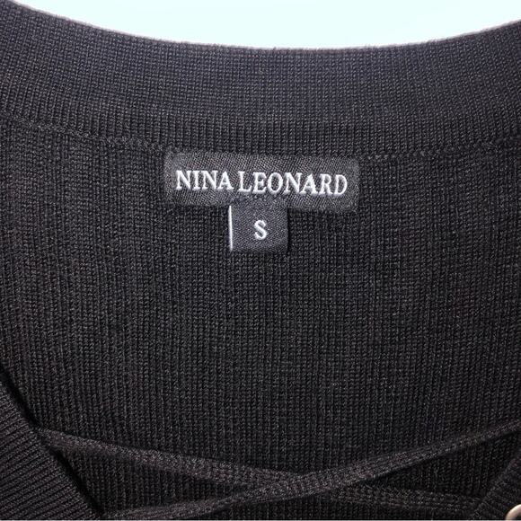 Nina Leonard Lace Up Ribbed Fit and Flare Knit Sweater Dress Small NWT - Picture 5 of 7